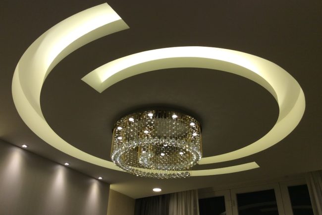 Photo Retro cream recessed ceiling lamp for bedroom
