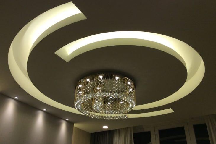 Photo Retro cream recessed ceiling lamp for bedroom