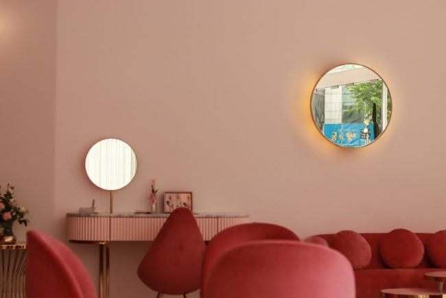 Photo "Corridor macaron color ceiling lamp with soft atmosphere"