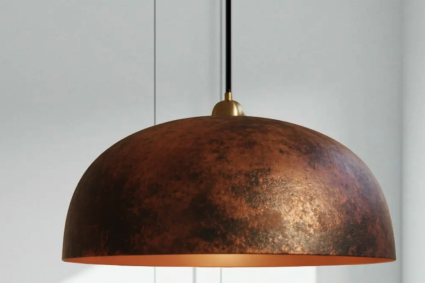 Kupferdome Pendelleuchte für warme industrielle Inseln